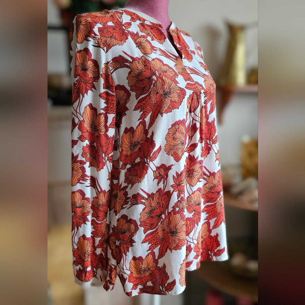 Olsen Tunic Blouse. Floral Blouse. Tunic Blouse.